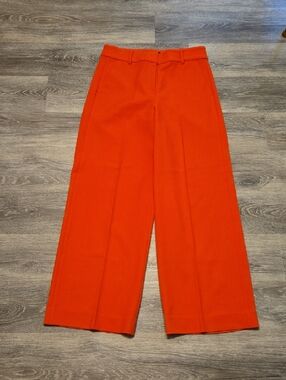 J Crew Orange Tall Sydney Wide Leg Pant Sz 6T